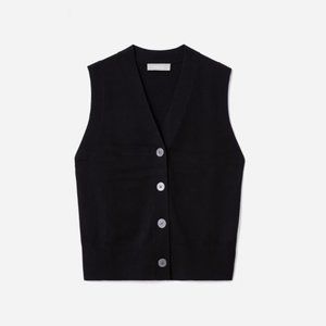 Everlane Women's The Cotton–Merino Sweater Vest, Black, XXS